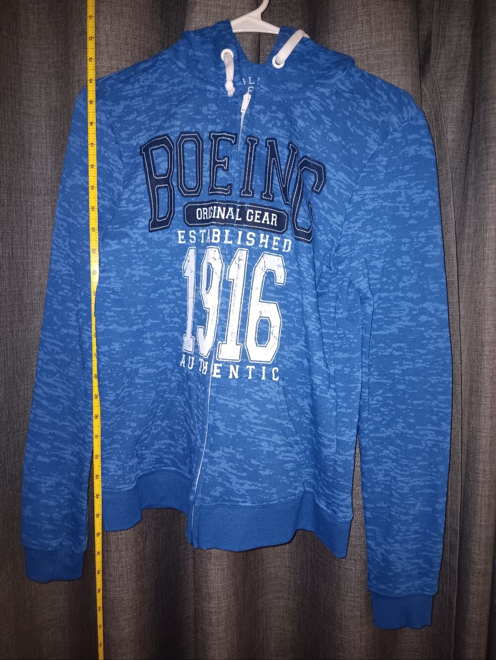 Blue 84 Womens Large Royal Blue Zip-Up Hoodie with Boeing 1916 Graphic